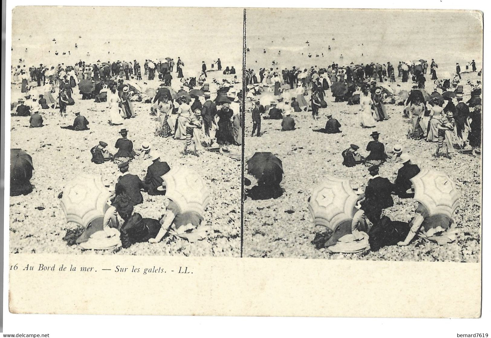 Metier - Peche  - Au Bord De La Mer  - Carte Stereoscopique -  Sur Les Galets - Fishing