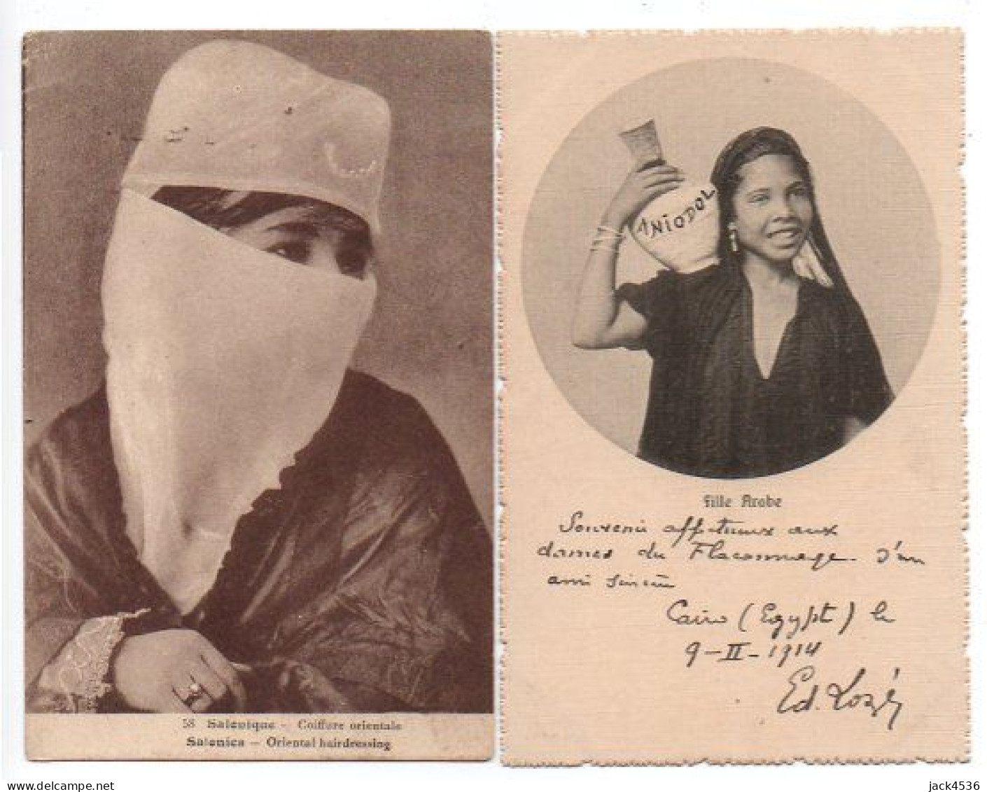 Lot De 5 Cartes Postales Anciennes - Jeunes Filles Arabes - - 5 - 99 Cartoline