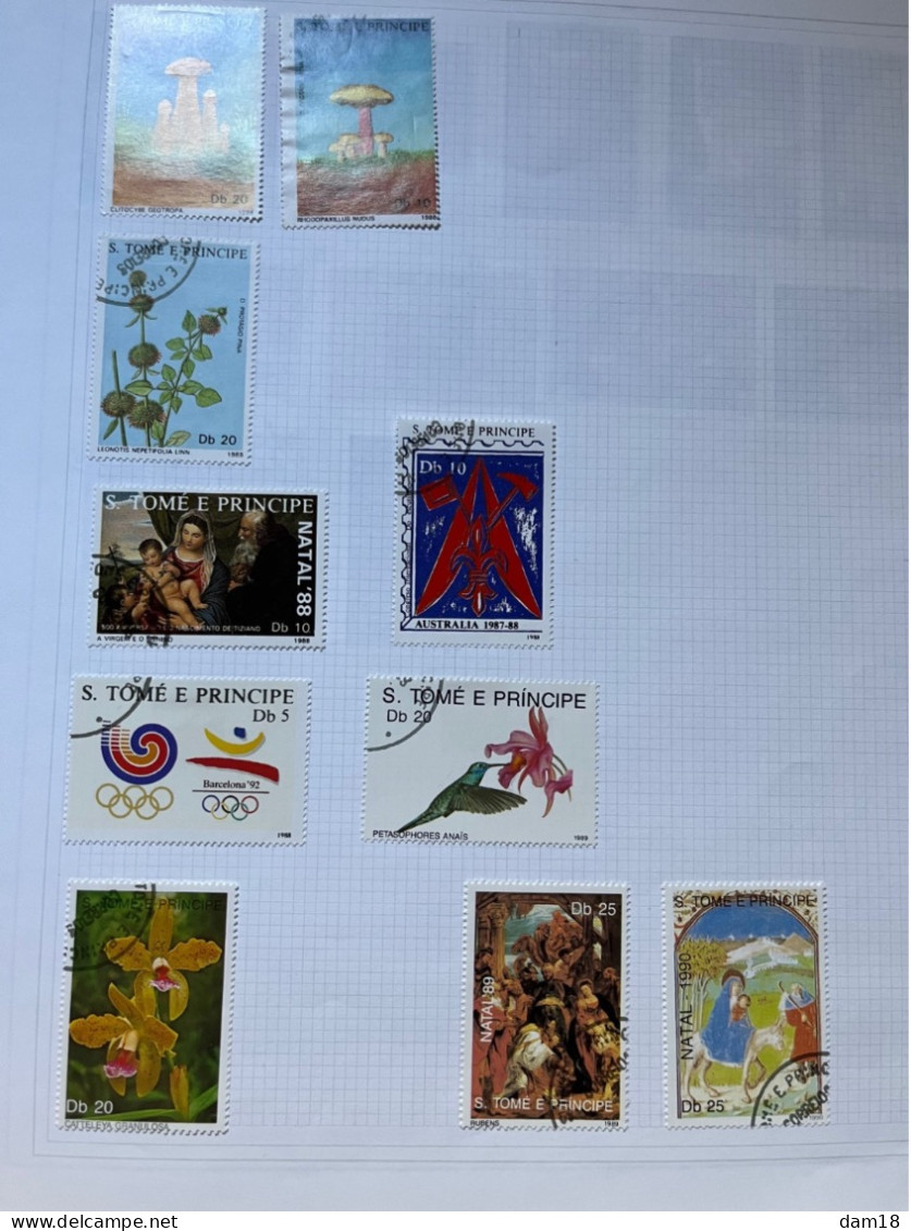 SAO TOME E PRINCIPE  LOT TIMBRES POSTE DIVERS OBLITERES COTE YT 140 EUROS 9 PHOTOS - São Tomé Und Príncipe