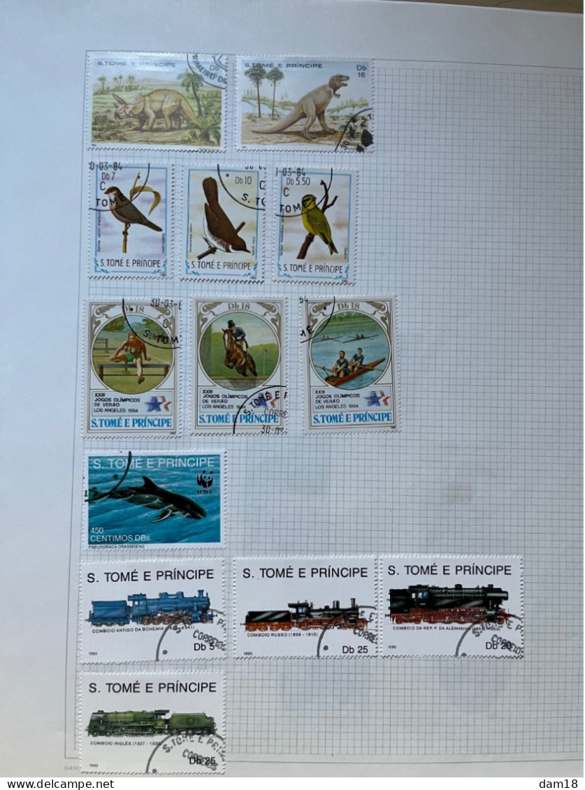 SAO TOME E PRINCIPE  LOT TIMBRES POSTE DIVERS OBLITERES COTE YT 140 EUROS 9 PHOTOS - Sao Tome And Principe