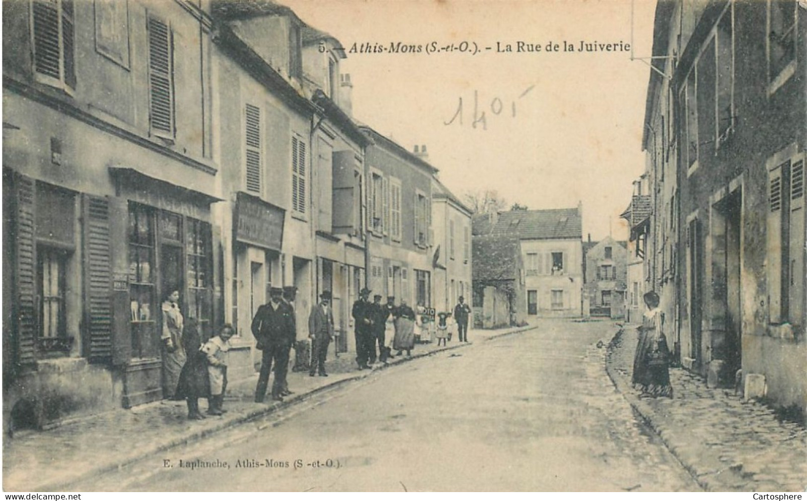 CPA 91 Essonne > ATHIS MONS LA RUE DE LA JUIVERIE / EPICERIE - Athis Mons