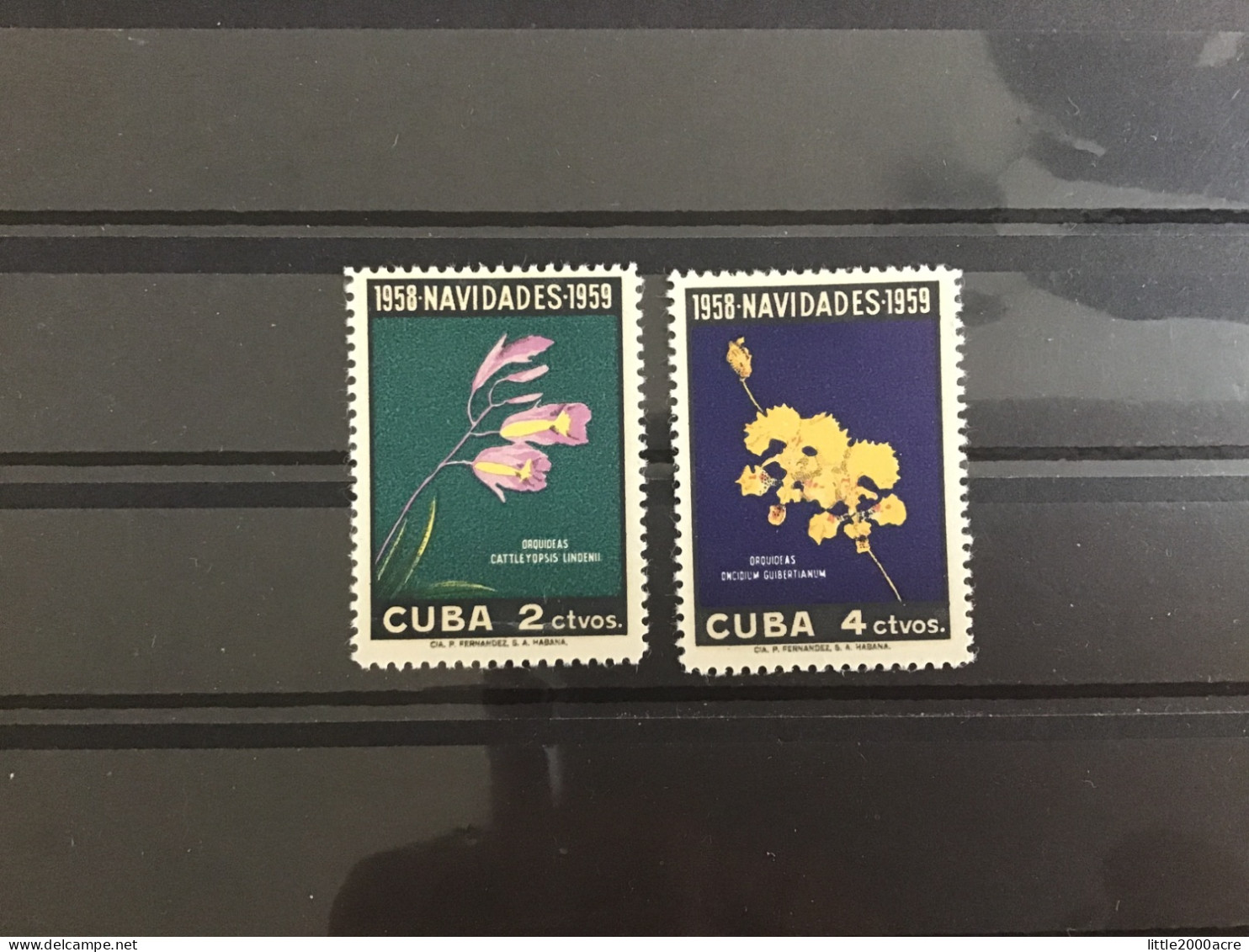 Cuba 1958 Christmas Orchids Mint SG 901-2 Sc 611-2 Yv 496-7 - Unused Stamps