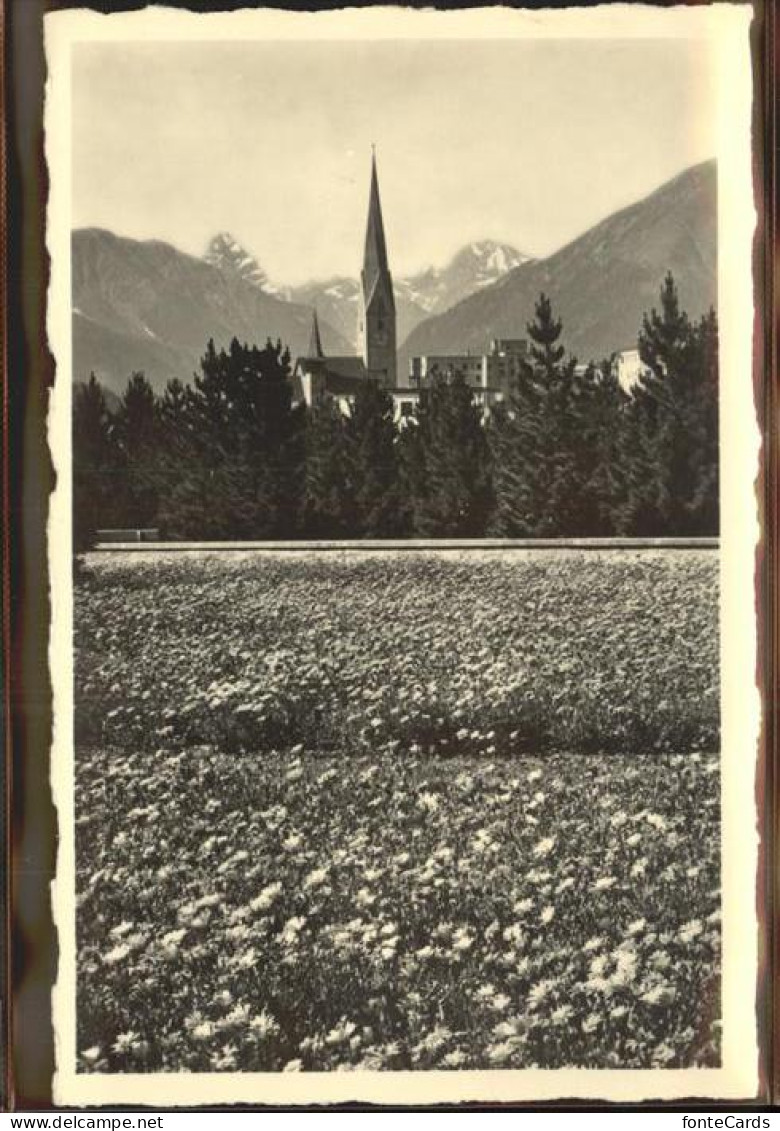 11305075 Davos GR Im Kurpark Kirche Graubuenden Davos - Autres & Non Classés