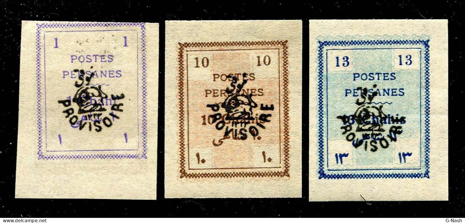 Perse - 3 Timbres Provisoires Non Dentelés Et Neufs** - Iran