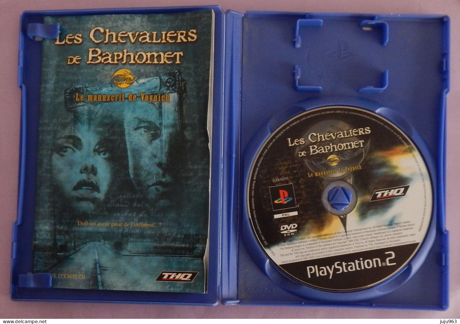 SONY PLAYSTATION 2  LES CHEVALIERS DE BAPHOMET"LE MANUSCRIT DE VOYNICH" VOIR 3 SCANS OCCASION - Playstation 2