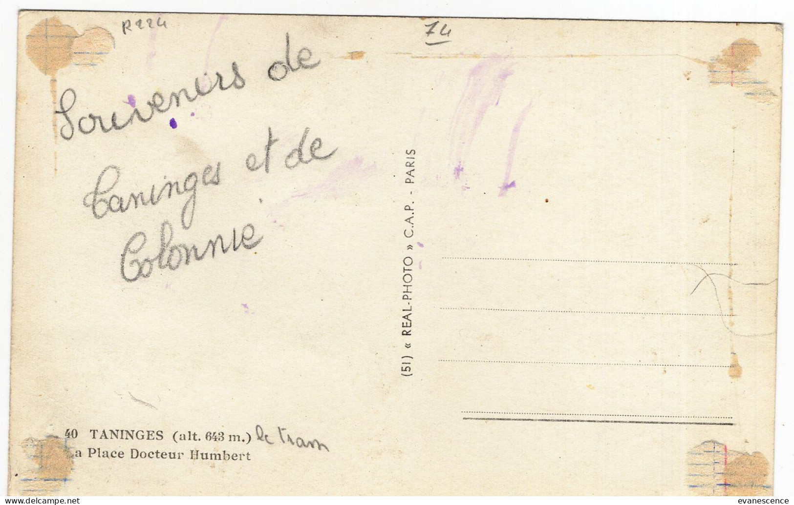 74 : Taninges : La Gare Et La Micheline  (trace Au Dos) ///  Ref. Mai 24 ///  N° 29.762 - Taninges