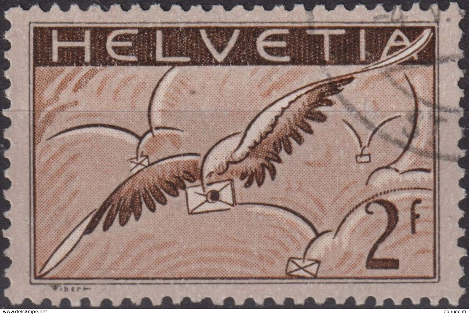 1930 Flugpost Schweiz ⵙ Zum:CH F13, Mi:CH 245x,Yt:CH.PA15, Brieftaube Mit Brief - Usati
