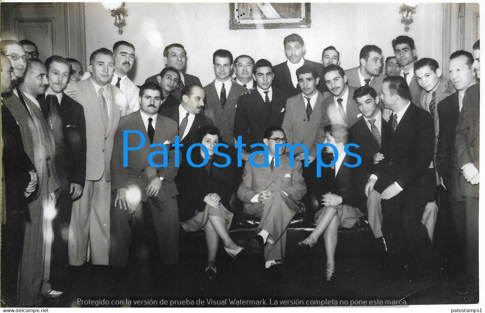 229152 ARGENTINA TUCUMAN GOBERNADOR FERNANDO RIERA 1951 DELEGACION CAMPEONES PANAMERICANAS 18.5 X 11.5 PHOTO NO POSTCARD - Argentine