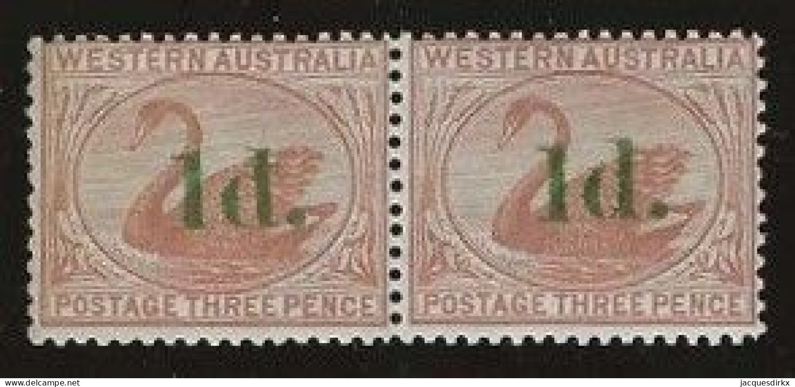 Western Australia     .   SG    .   91b  Pair  (2 Scans)          .   *       .     Mint-hinged - Neufs