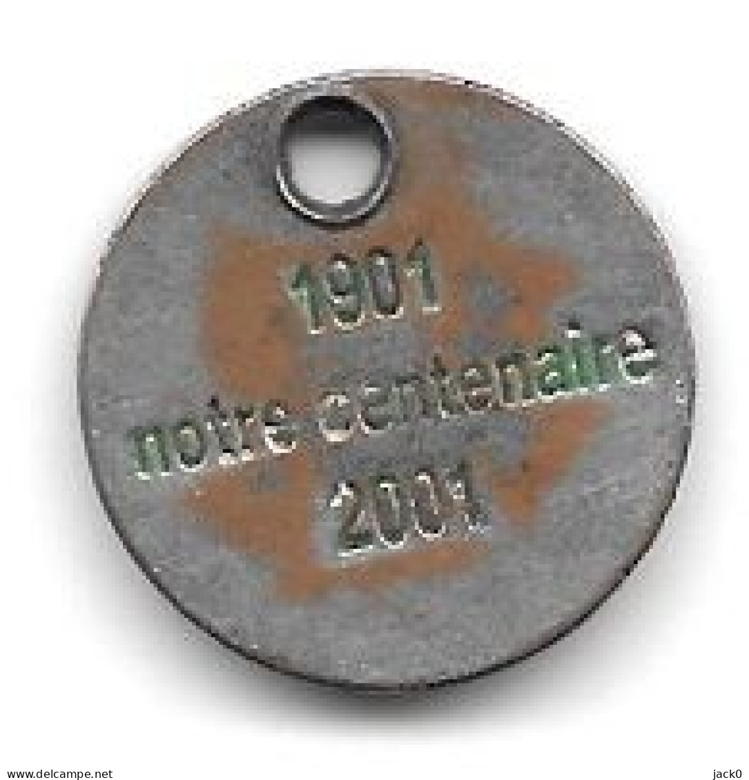 Jeton De Caddie  Occasion  Utilisé   Chasse, CLUB  St  HUBERT  DU  NORD  Verso  1901  Notre  Centenaire  2001 - Trolley Token/Shopping Trolley Chip