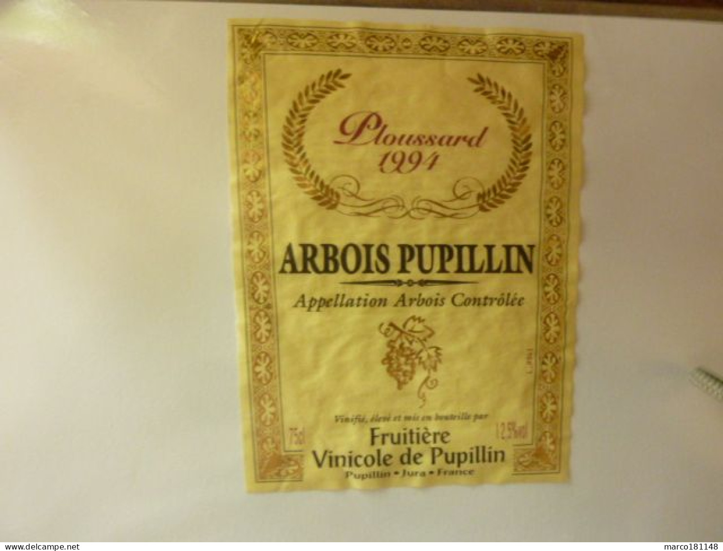 ARBOIS PUPILLIN - Ploussard - 1994 - Fruitière Vinicole - Red Wines