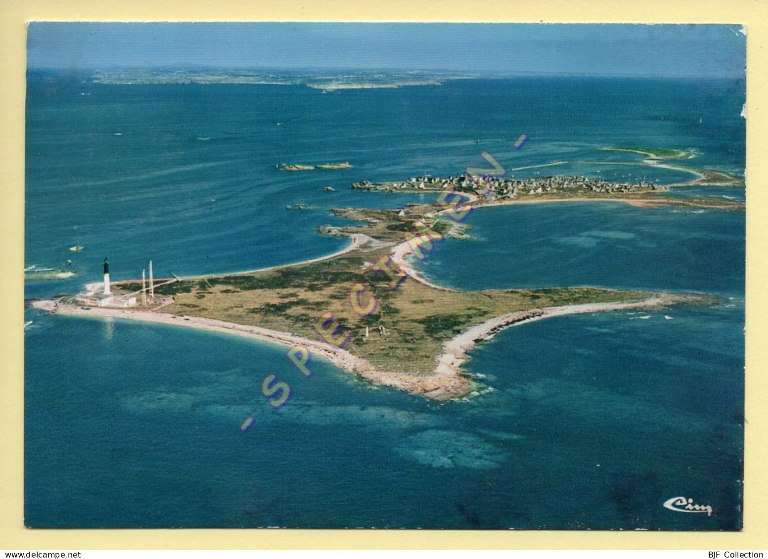 29. ILE-DE-SEIN – Vue Générale Aérienne – Au Lointain, La Pointe Du Raz (voir Scan Recto/verso) - Ile De Sein