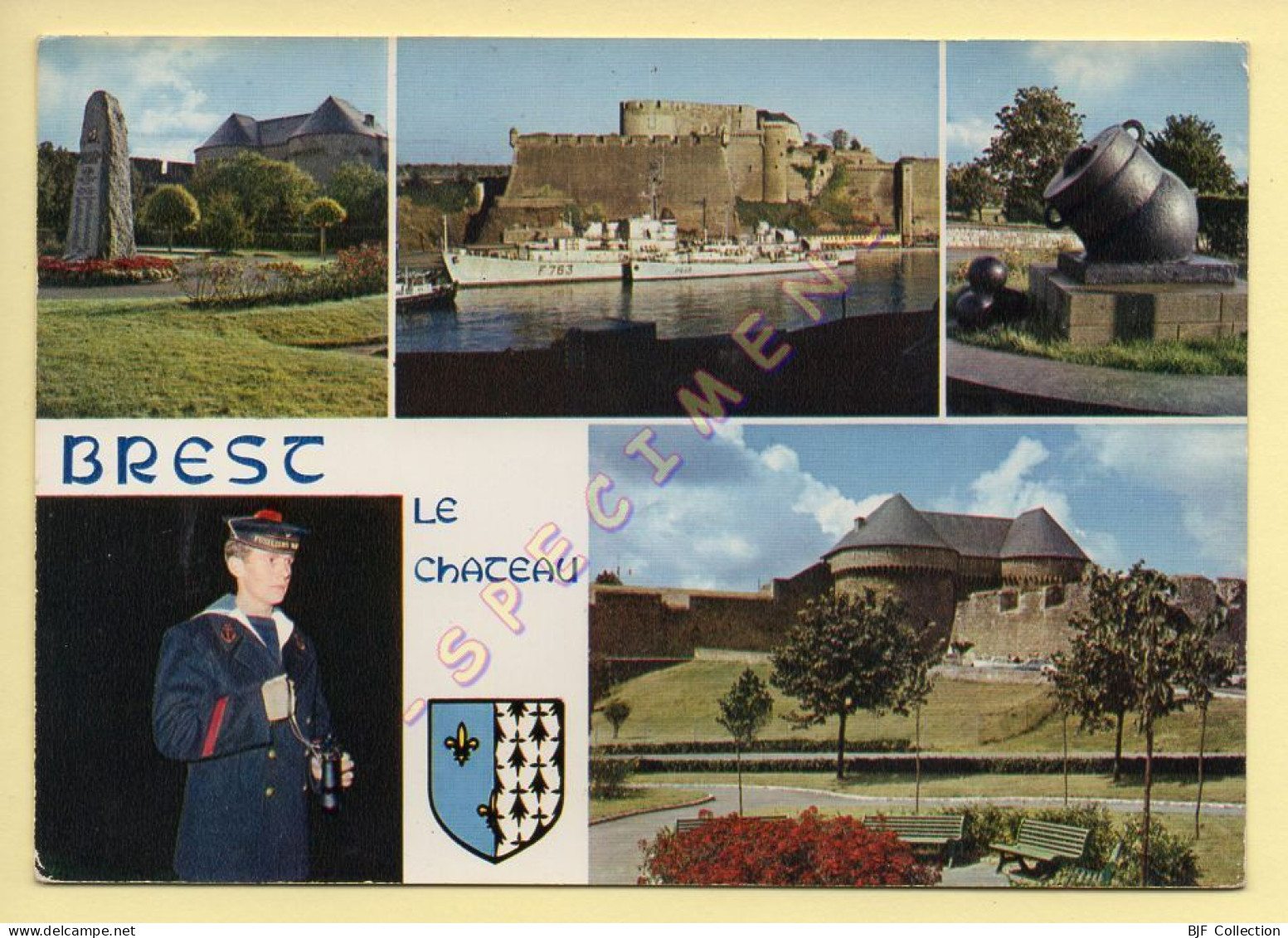 29. BREST – Le Château – Multivues – Blason (animée, Marin) (voir Scan Recto/verso) - Brest