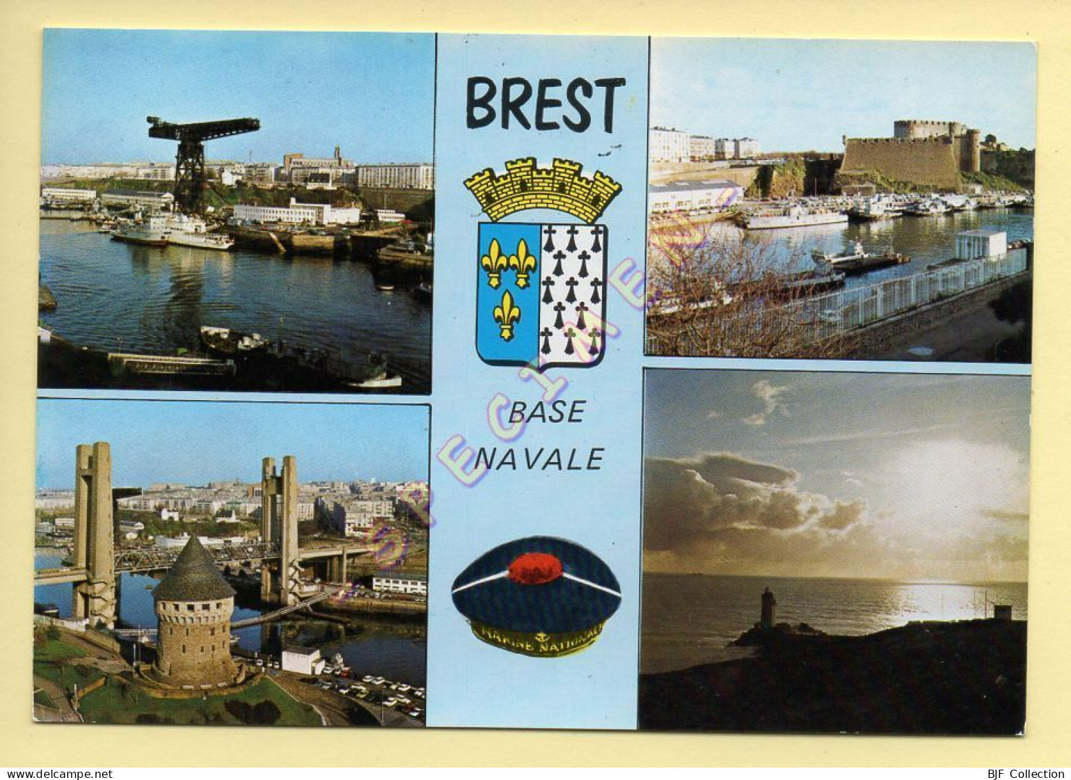 29. BREST – Base Navale – Multivues – Blason – Ponpon Marine Nationale (voir Scan Recto/verso) - Brest
