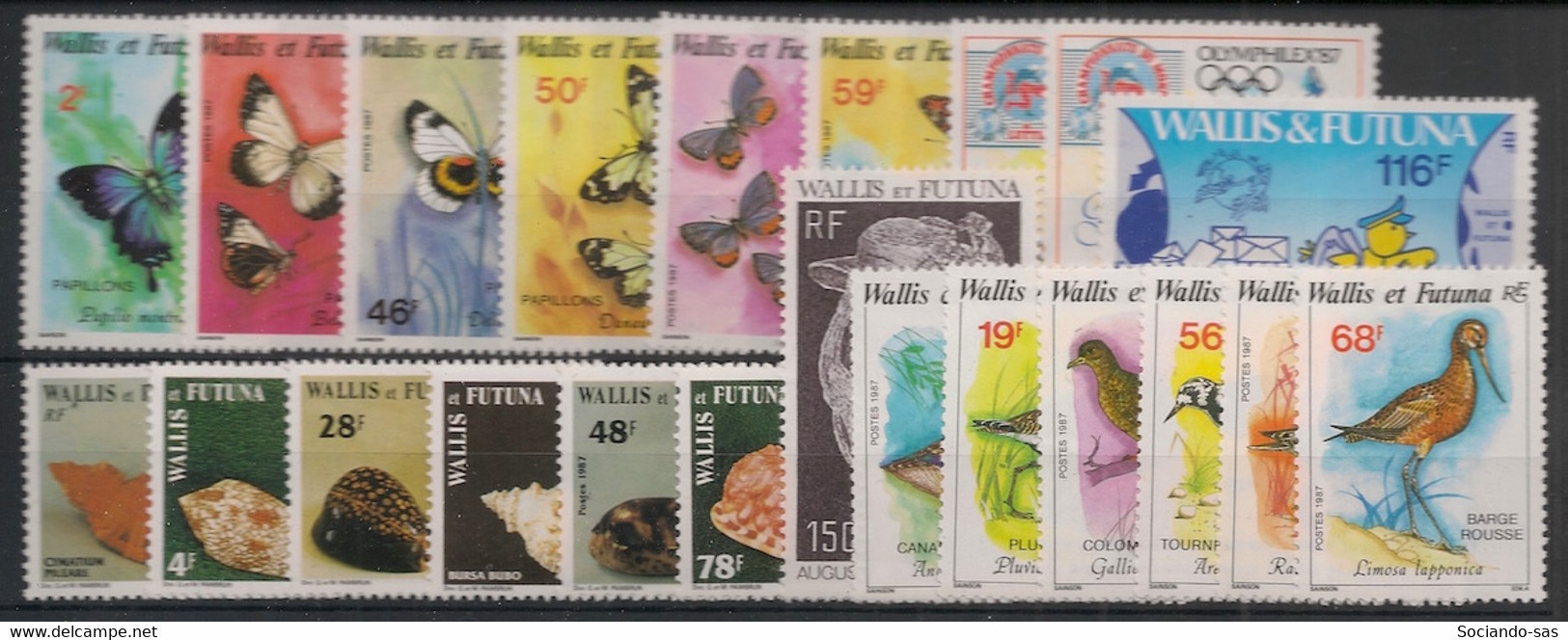 WALLIS ET FUTUNA - Année Complète 1987 - N°YT. 353 à 374 - 22 Valeurs  - Neuf Luxe ** / MNH / Postfrisch - Neufs