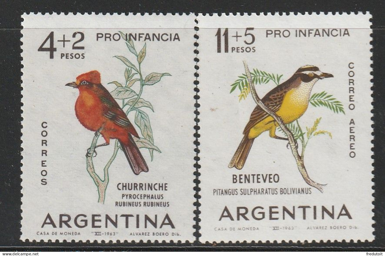 ARGENTINE - N°679+PA N°96 ** (1963) Oiseaux - Nuovi