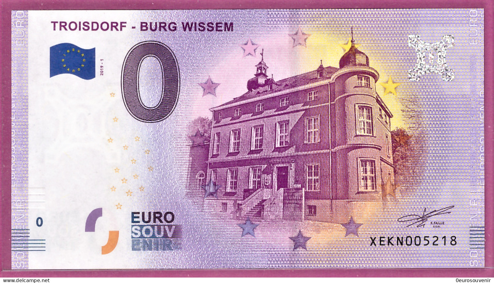 0-Euro XEKN 2019-1 TROISDORF - BURG WISSEM - Private Proofs / Unofficial