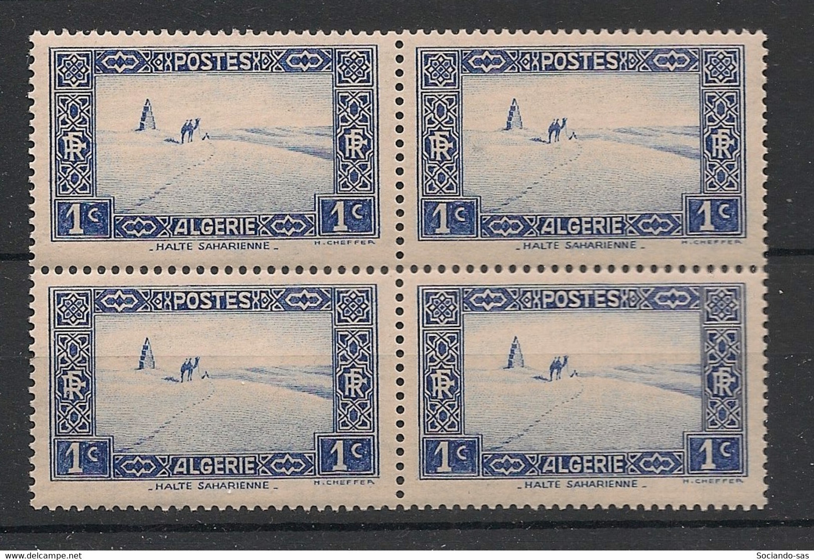 ALGERIE - 1936 - N°Yv. 101 - Halte Saharienne 1c - Bloc De 4 - Neuf Luxe ** / MNH / Postfrisch - Ongebruikt