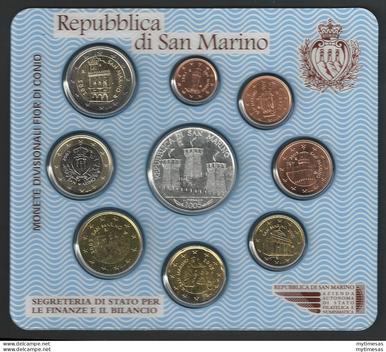 2005 San Marino Divisionale 9 Monete FDC - San Marino