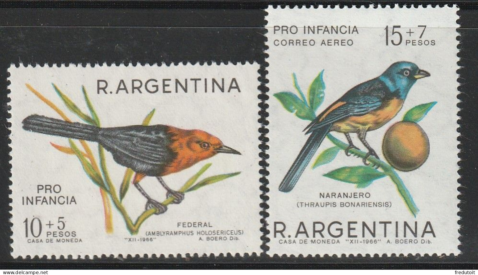 ARGENTINE - N°784+PA N°116 ** (1967) Oiseaux - Unused Stamps