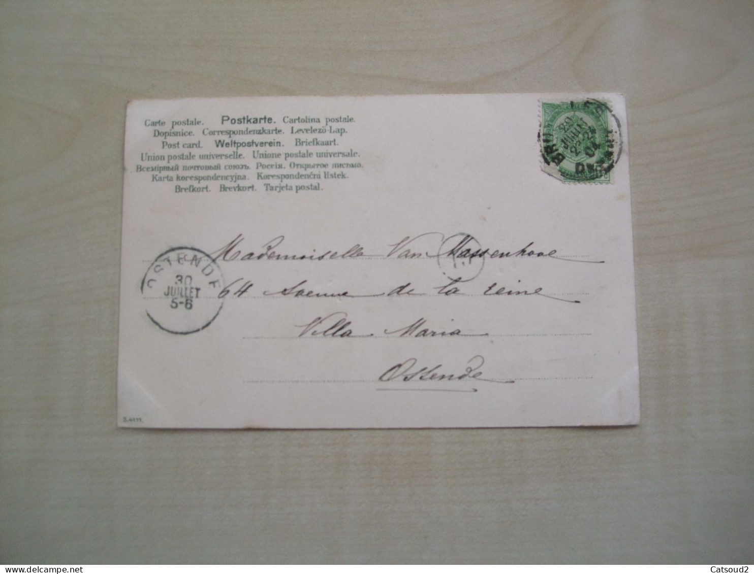 Carte Postale 1904 CATHARINA KLEIN Alphabet : V - Klein, Catharina