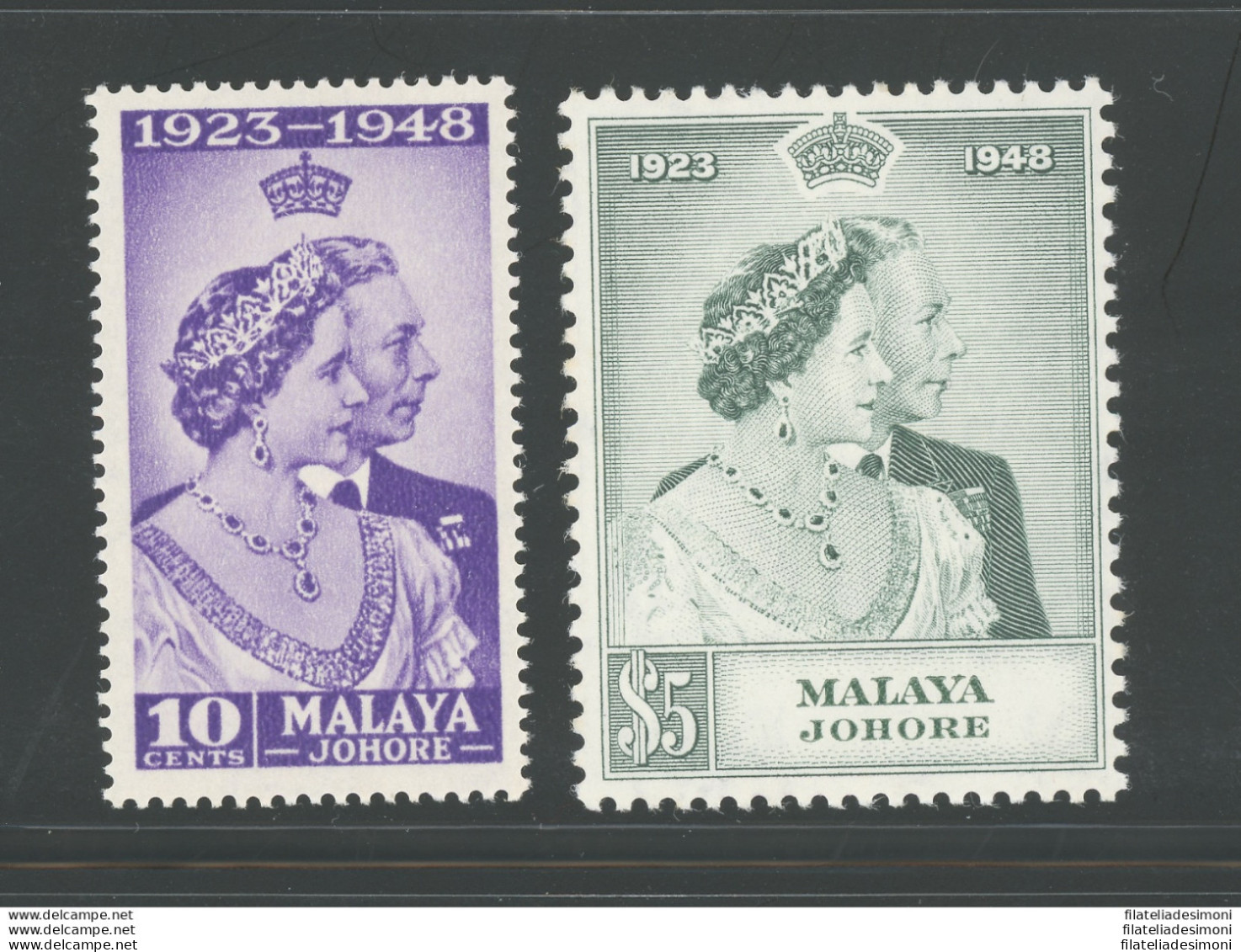 1948 JOHORE - Stanley Gibbons N. 131-32 - Royal Silver Wedding - MNH** - Andere & Zonder Classificatie