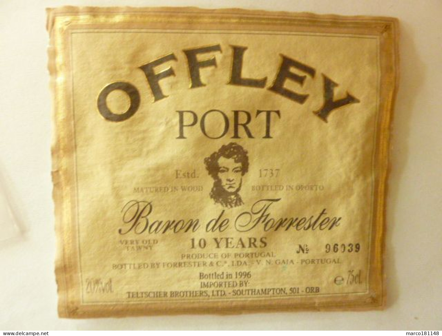 OFFLEY - PORT - Baron De Forrester - Very Old TAWNY - PORTUGAL - Bottled In 1996 - Alcohols & Spirits