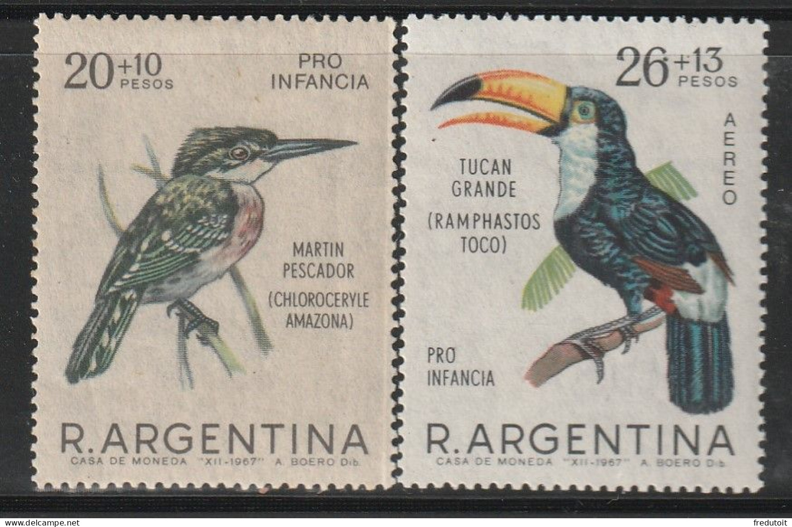 ARGENTINE - N°804+PA N°122 ** (1968) Oiseaux - Unused Stamps