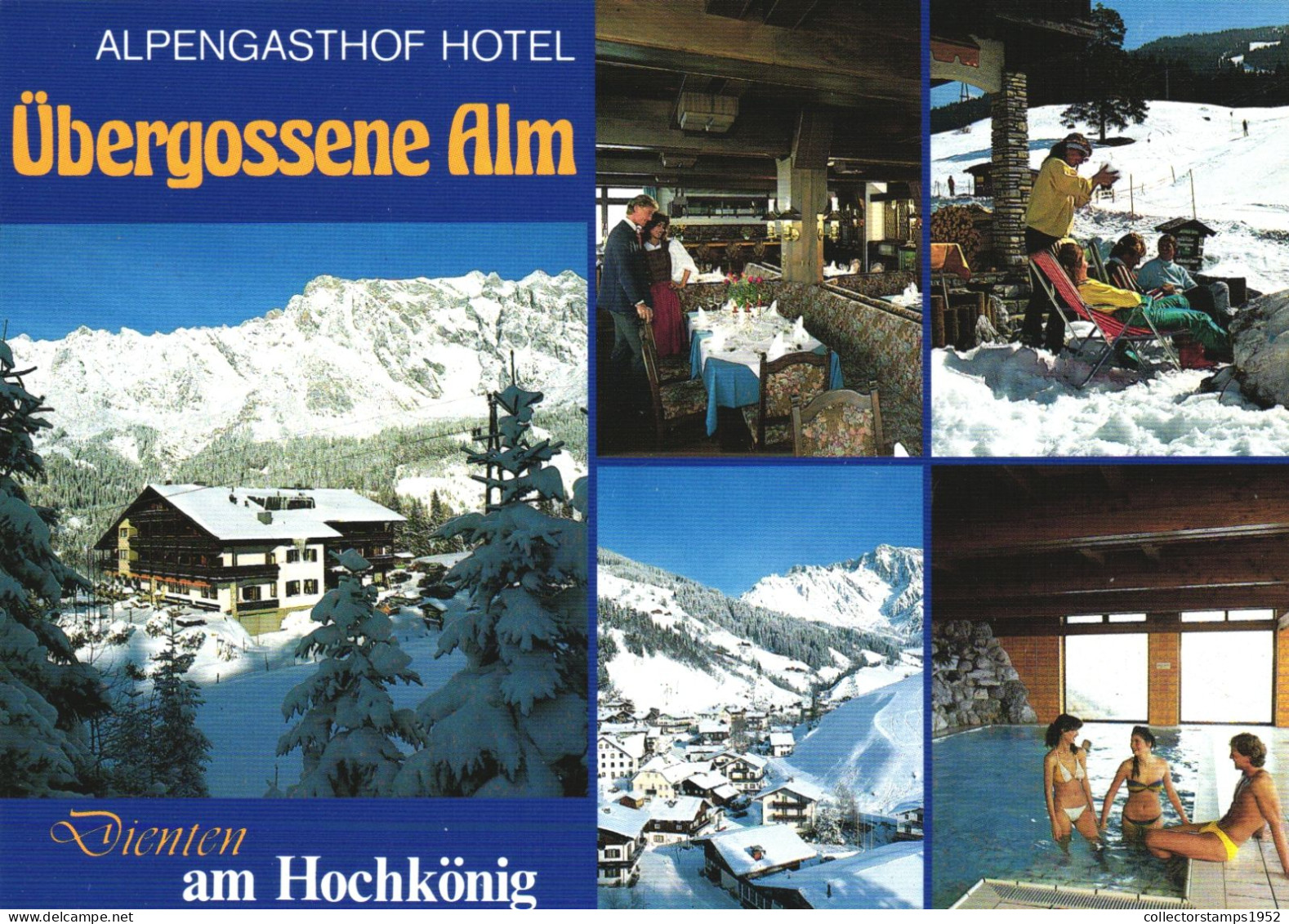 DIENTEN AM HOCHKÖNIG, ZELL AM SEE, SALZBURG, MULTIPLE VIEWS, ARCHITECTURE, MOUNTAIN, RESTAURANT, AUSTRIA, POSTCARD - Zell Am See