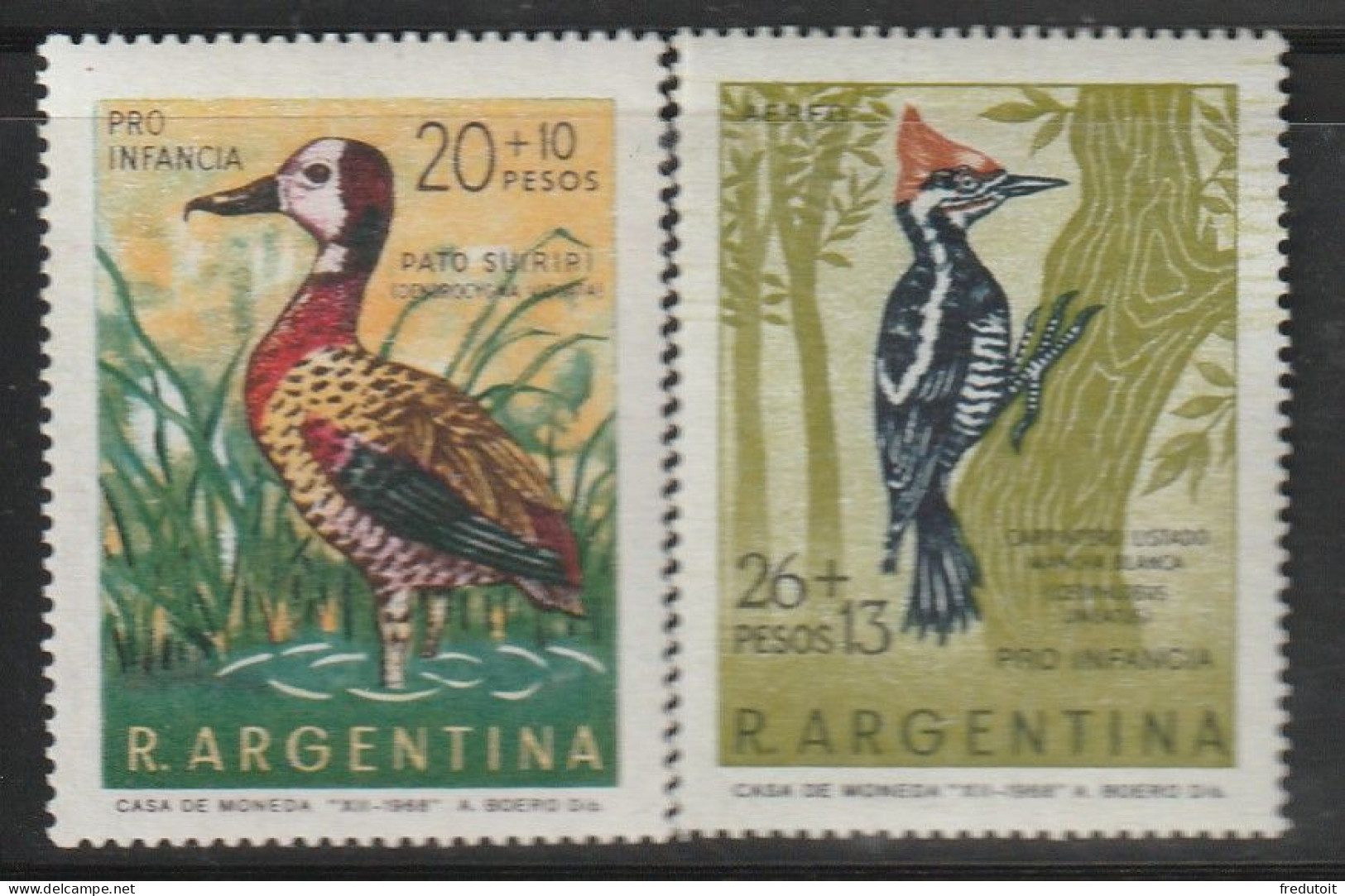 ARGENTINE - N°847+PA N°128 ** (1969) Oiseaux - Neufs