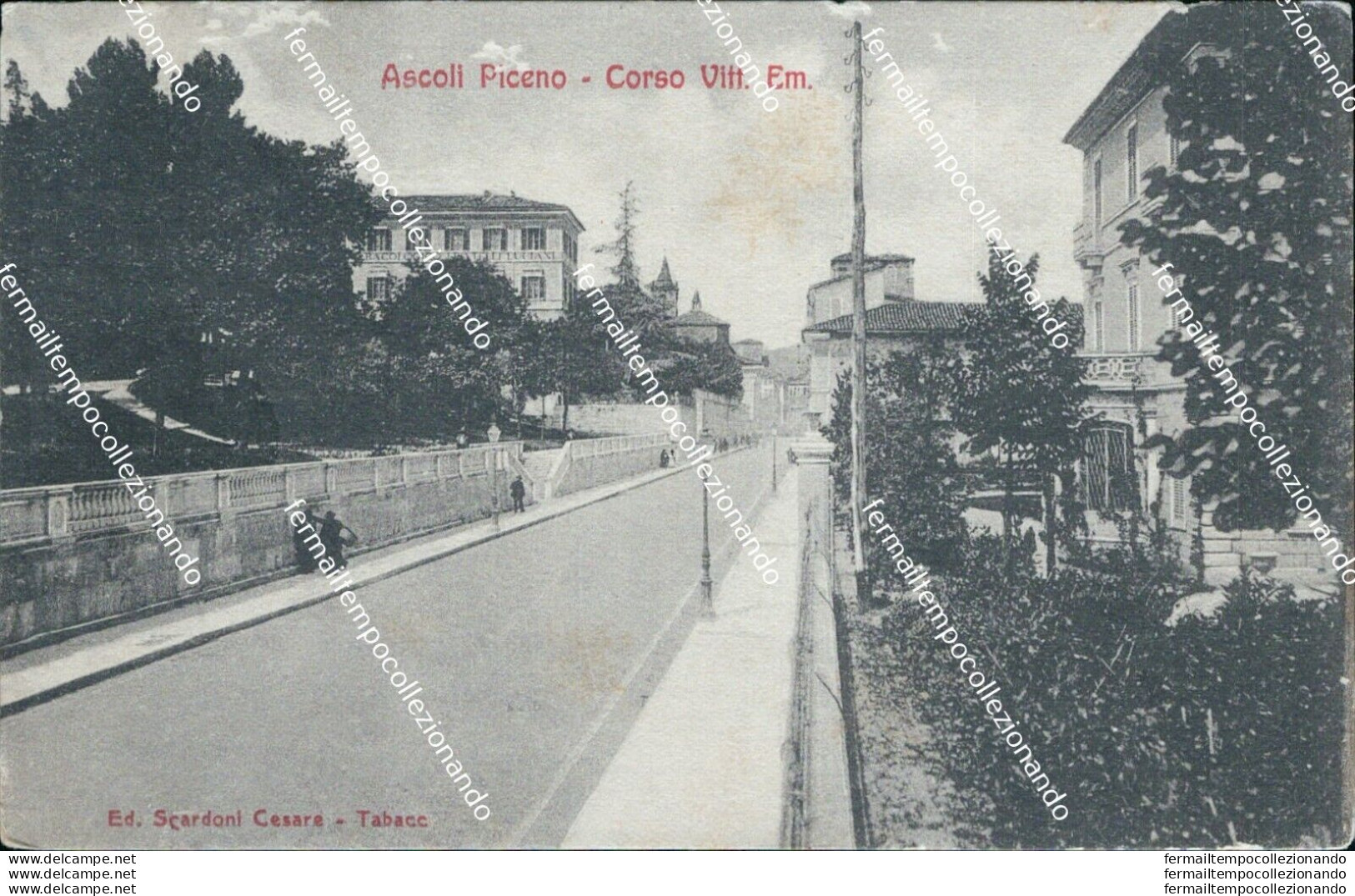 Ba43 Cartolina Ascoli Piceno Citta' Corso Vittorio Emanuele 1920 - Ascoli Piceno