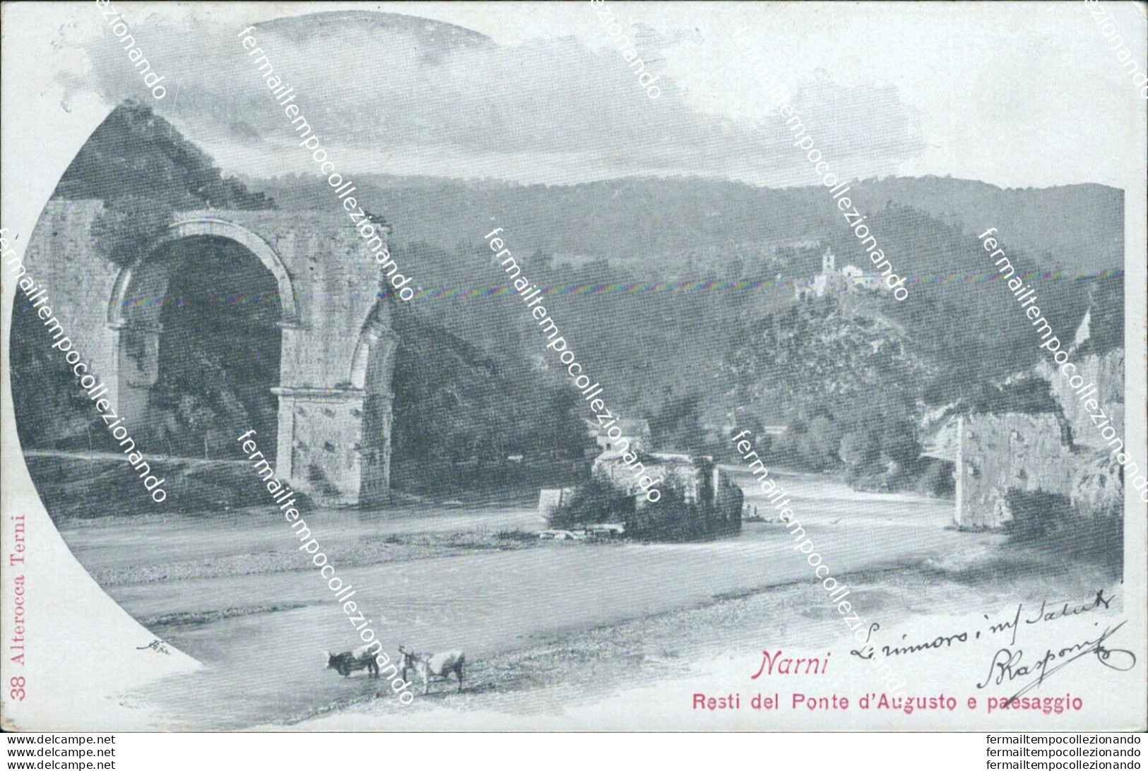 Ae633 Cartolina Narni Resti Del Ponte D'augusto E Paesaggio Provincia Di Terni - Terni