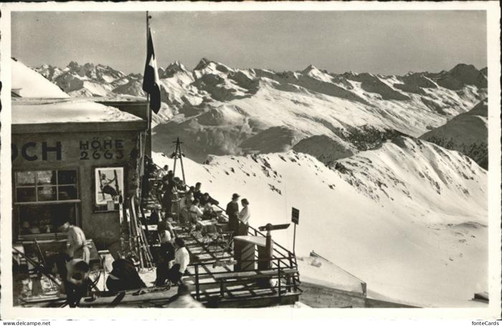 11303784 Weissfluhjoch Terrasse Skifahren Weissfluhjoch - Autres & Non Classés