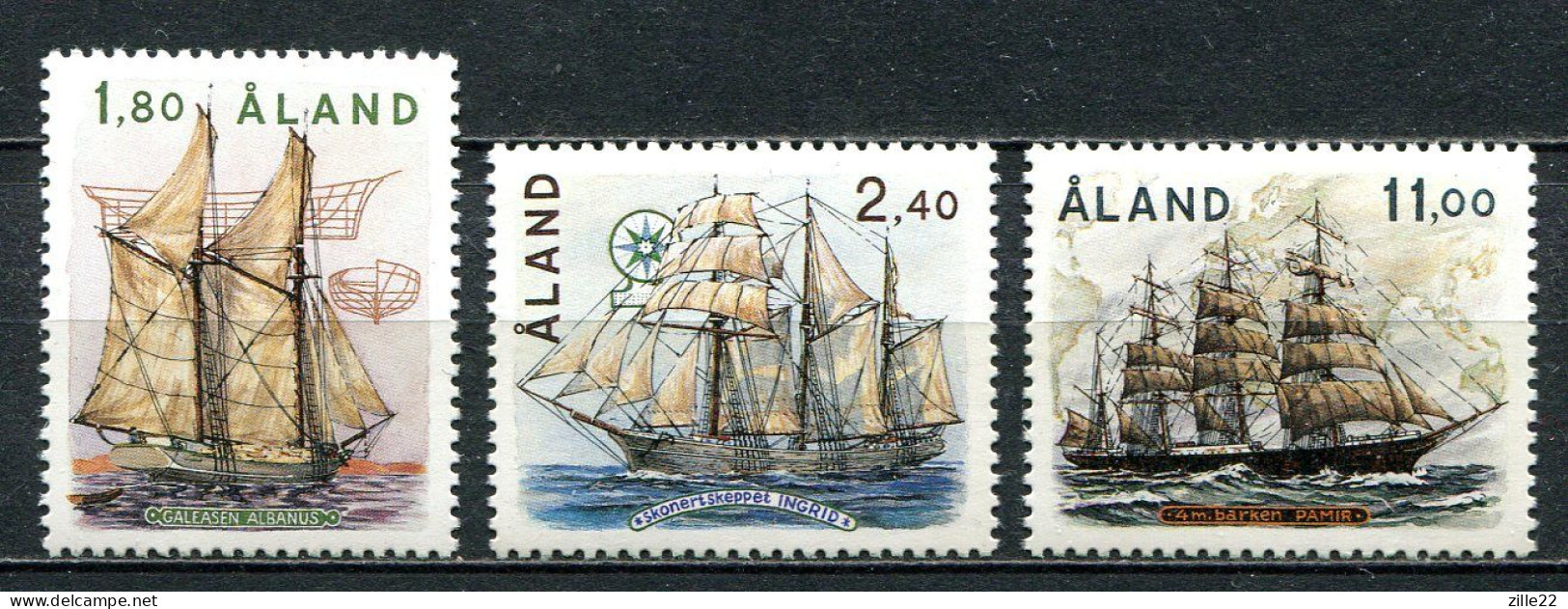 Finnland Alandinseln Finland Aland Islands Mi# 28-30 Postfrisch/MNH - Sailin Ships - Aland