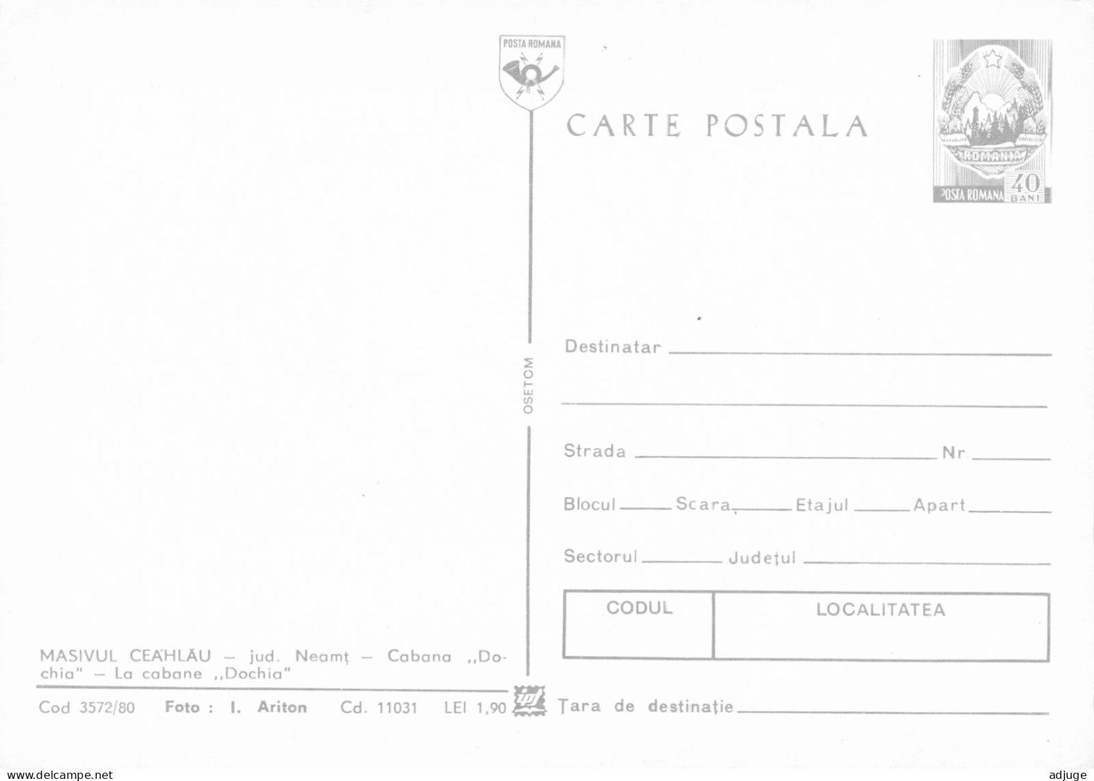 CPM- Roumanie -  MASIVUL CEAHLAU - La Cabane "Dochia"  ***TBE*  Cf. Scans * - Roumanie