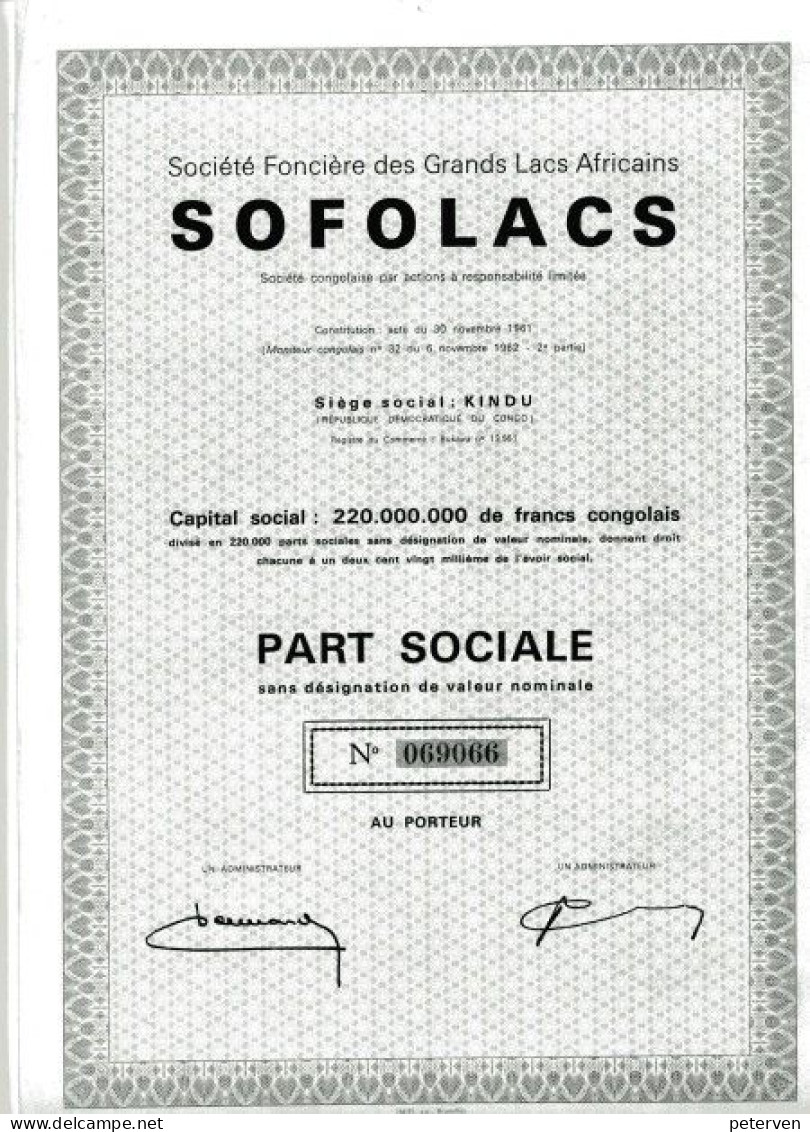 SOFOLACS - Foncière Des Grands Lacs Africains - Afrika