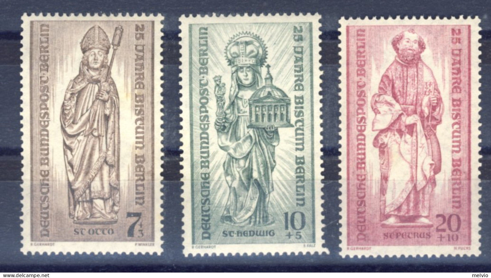 1955-Germania (MNH=**) Serie 3 Valori Vescovado - Neufs