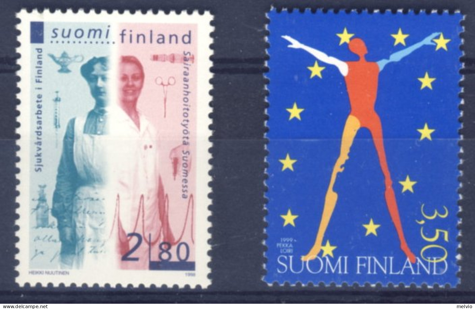 1998/99-Finlandia (MNH=**) 2 Valori Presidenza Europea - Autres & Non Classés