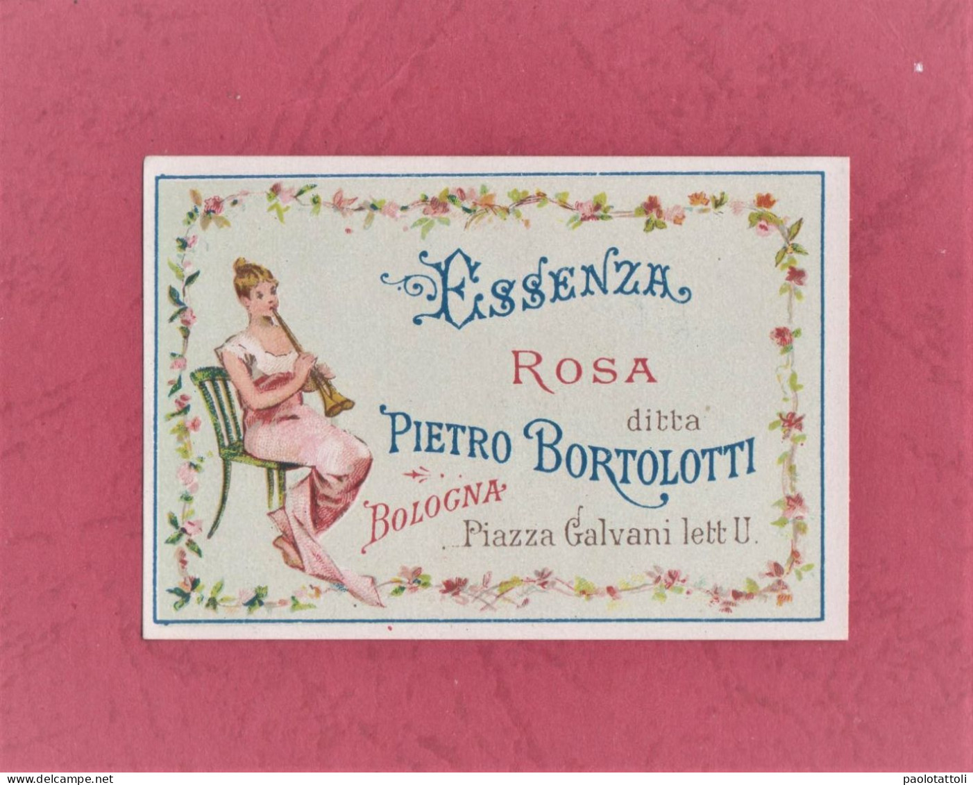 Label Brand New-etichetta Nuova-eitquette Neuf- Essenza Rosa, Pietro Bortolotti, Bologna. First 900's 67mm X 46mm. - Etiketten