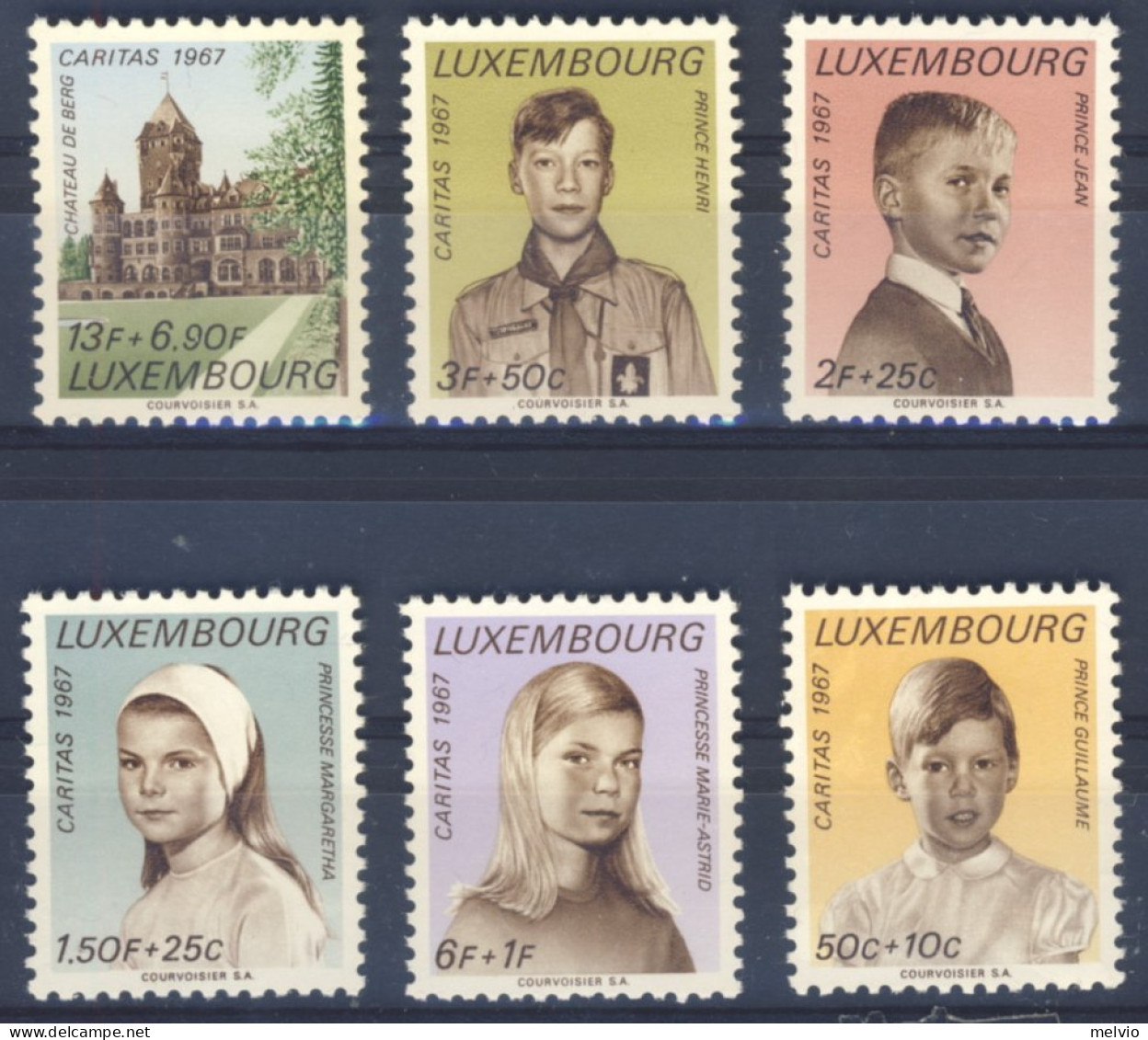 1967-Lussemburgo (MNH=**) Serie 6 Valori Caritas,principi - Autres & Non Classés