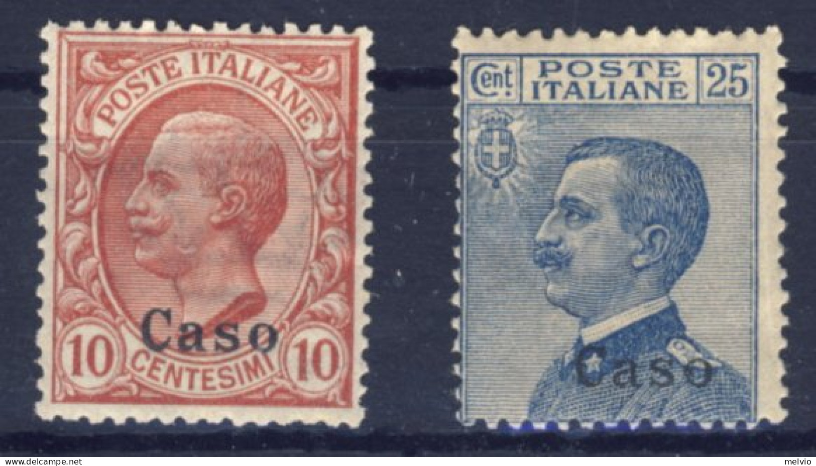 1912-Caso (MNH=**) 10c.+25c. Effige Vittorio Emanuele - Egée (Caso)