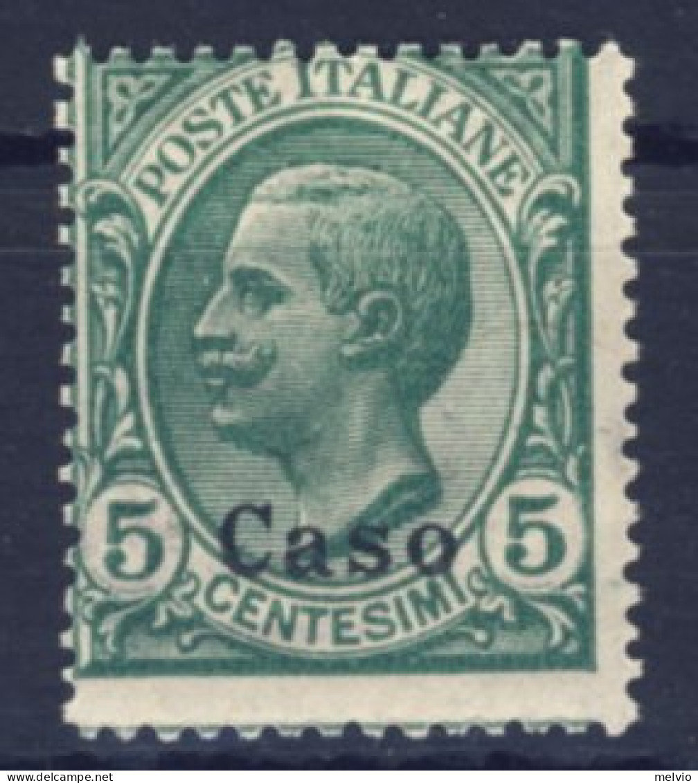 1912-Caso (MNH=**) 5c. Effige Vittorio Emanuele Catalogo Sassone Euro 15 - Egée (Caso)