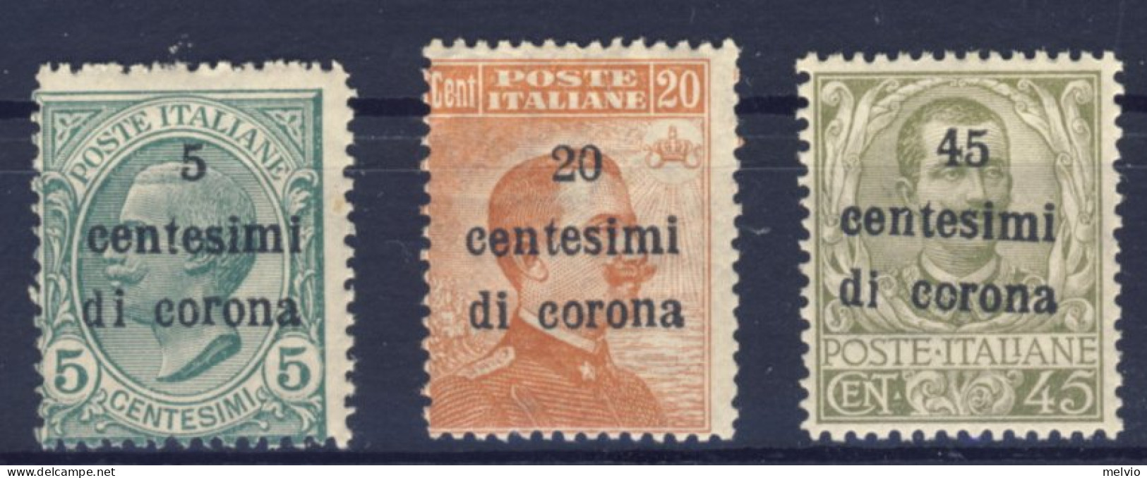1919-Trento E Trieste (MNH=**) Tre Valori, Il 45c. Con Ottima Centratura - Trente & Trieste