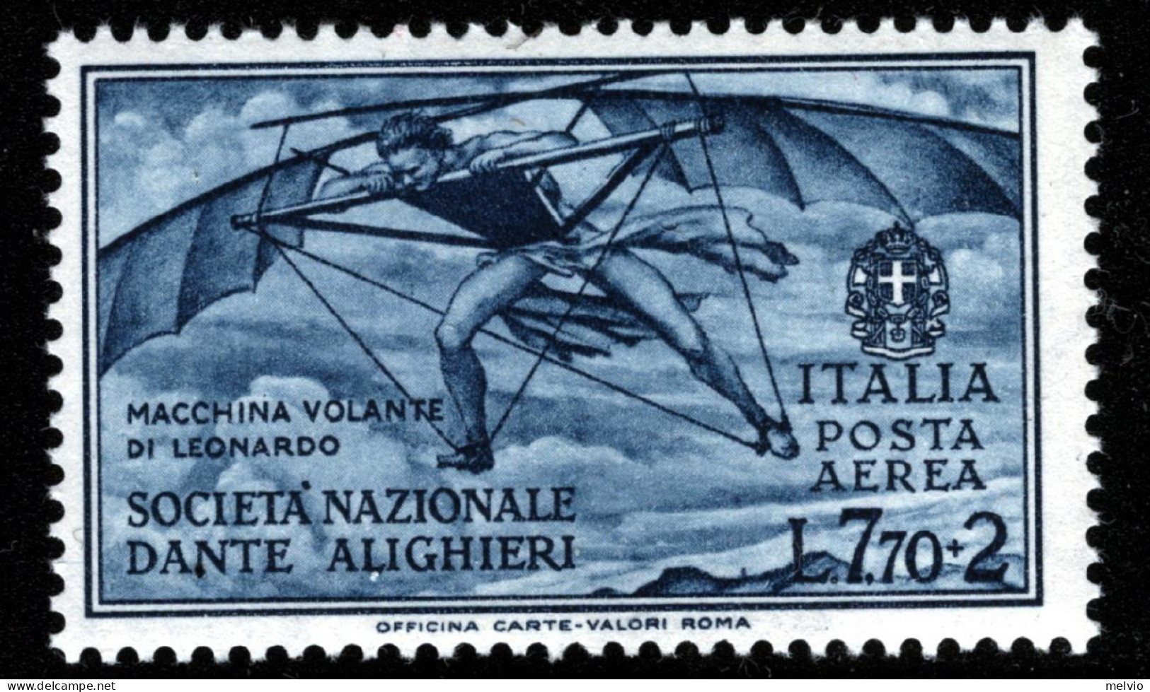 1932-Italia (MNH=**) Posta Aerea L.7,70 Dante Alighieri - Mint/hinged