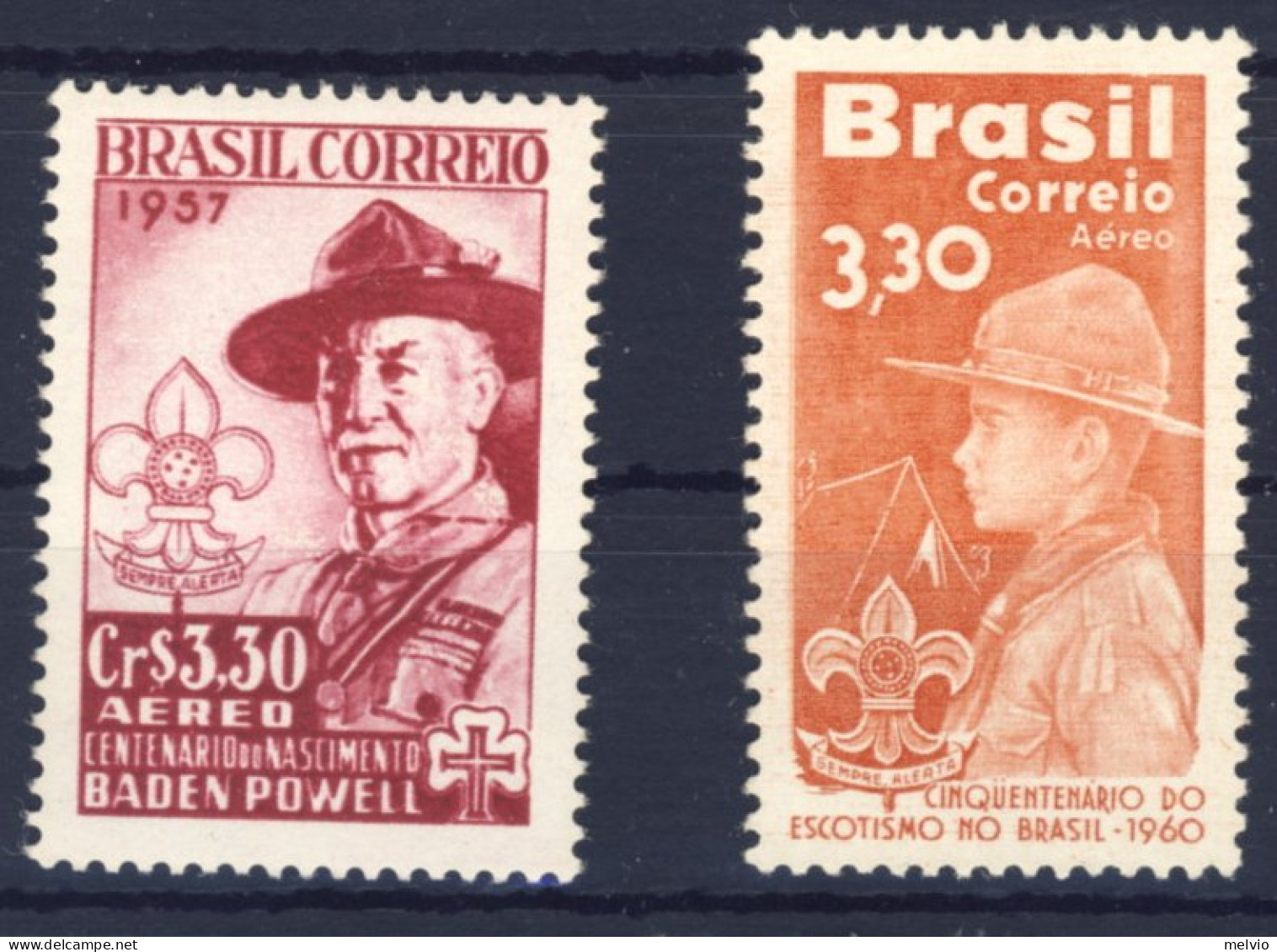 1957/60-Brasile (MNH=**) 2 Serie Boy Scouts - Sonstige & Ohne Zuordnung