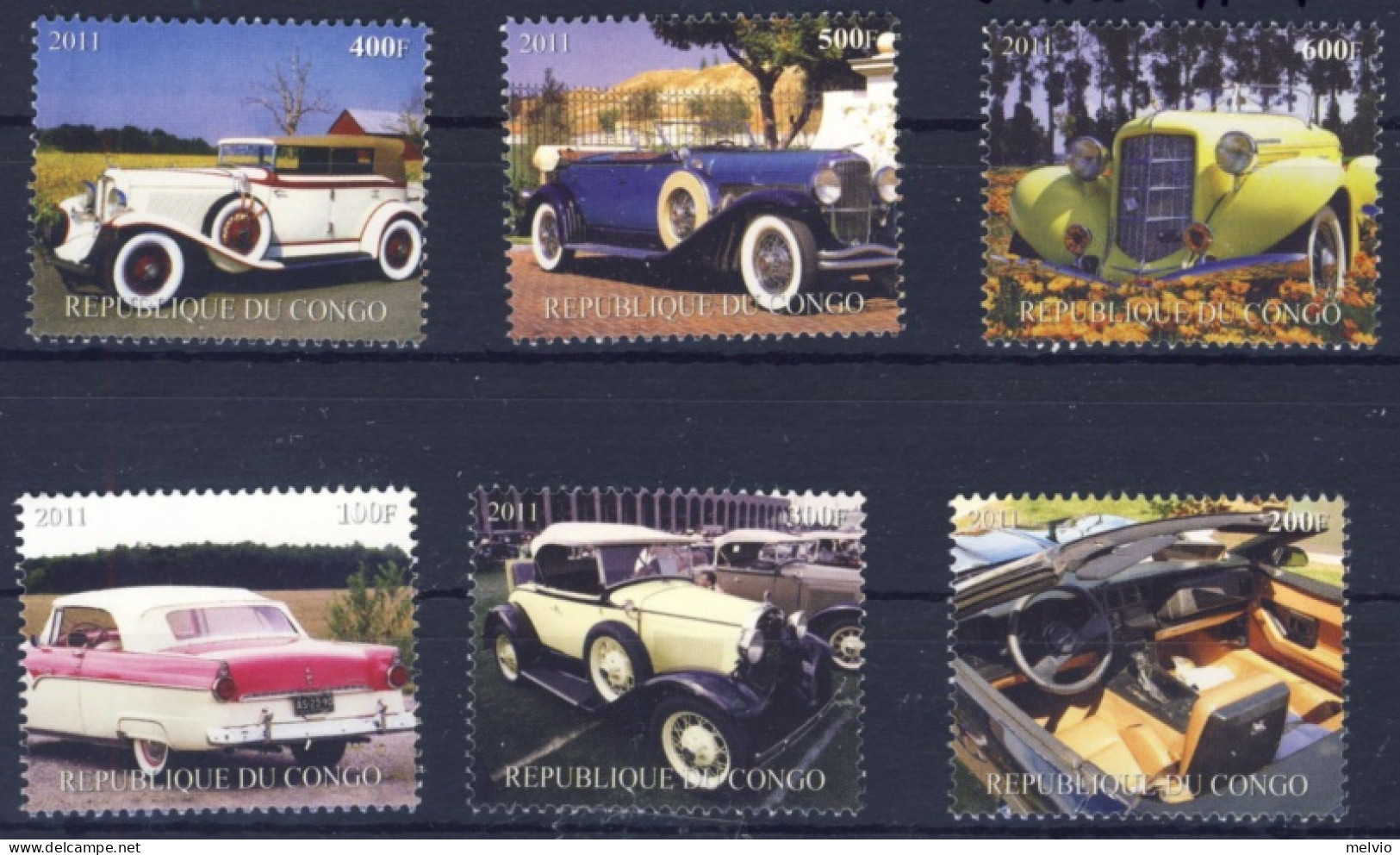 2011-Malawi (MNH=**) Serie 6 Valori Auto D'epoca - Malawi (1964-...)