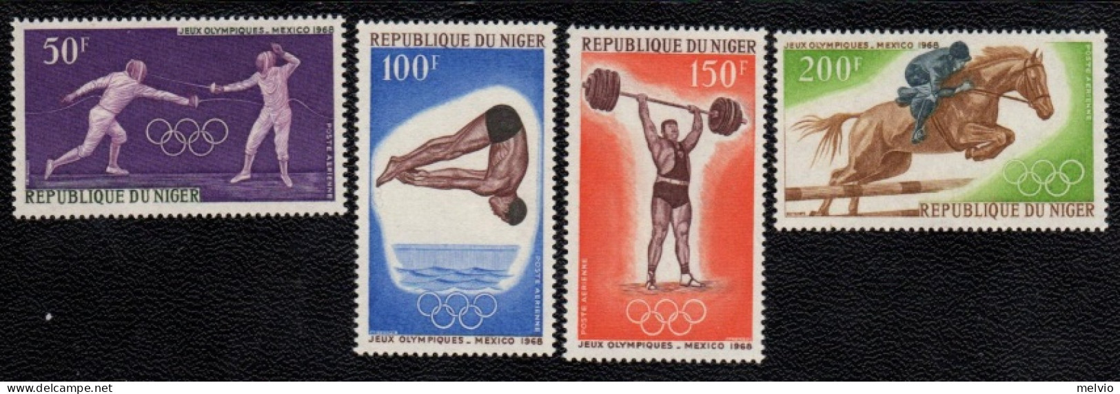 1968-Niger (MNH=**) S.4v."Olimpiadi Di Mexico"cat.Yvert 2008 Euro 7,75 - Niger (1960-...)