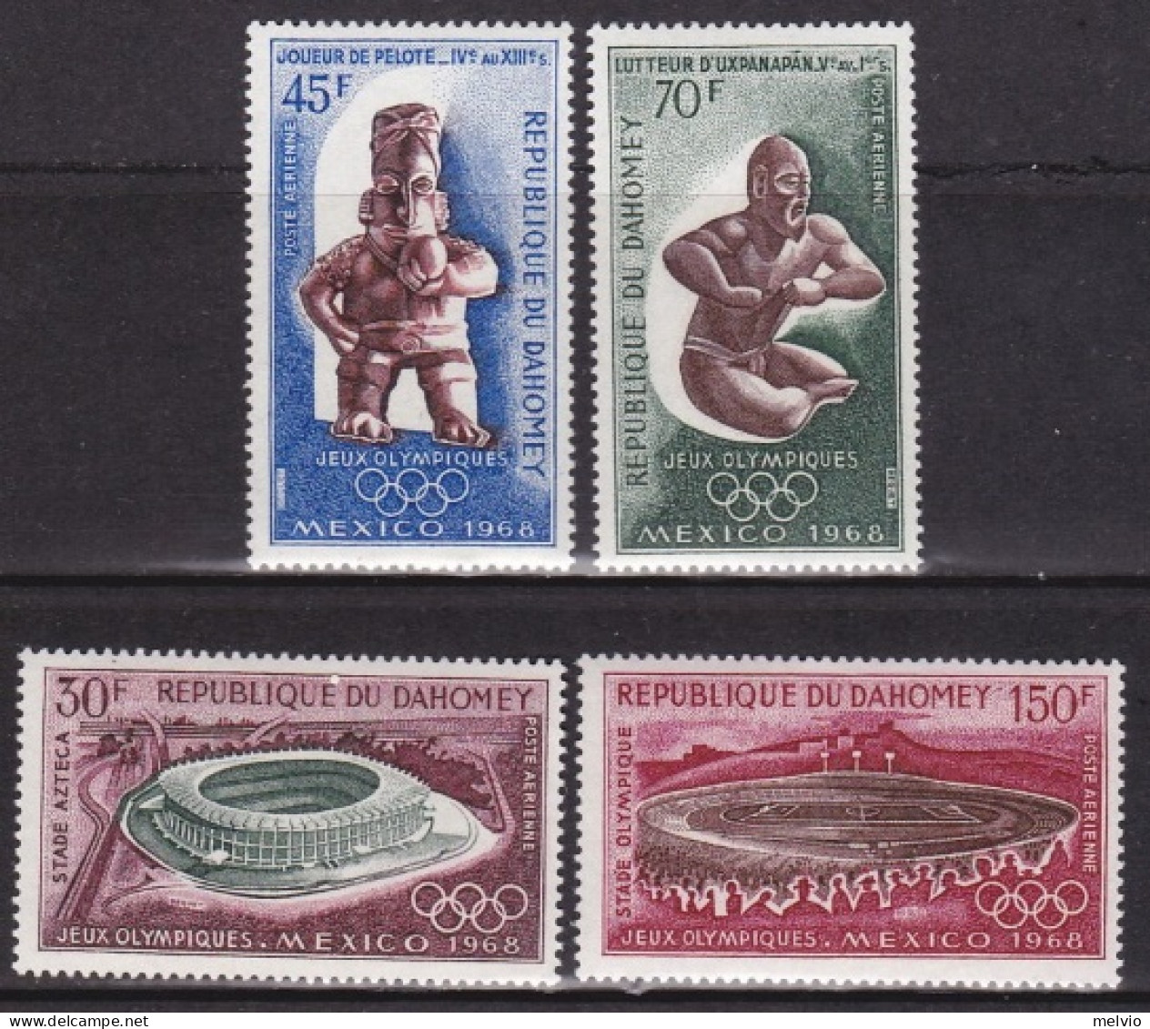 1968-Dahomey (MNH=**) S.4v." Olimpiadi Di Mexico" - Bénin – Dahomey (1960-...)