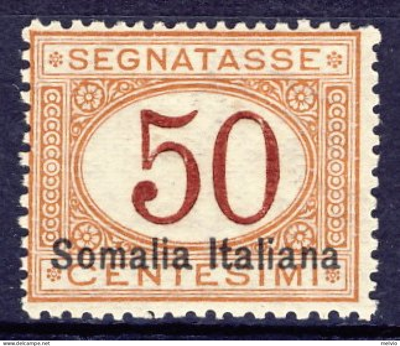 1920-Somalia (MNH=**) Segnatasse 50c. Con Soprastampa In Basso Cat.Sassone Euro  - Somalië