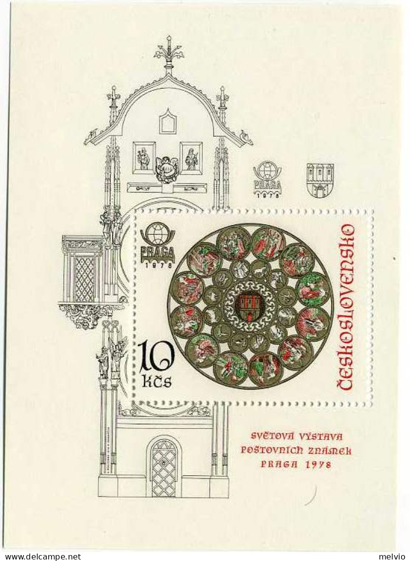 1978-Cecoslovacchia (MNH=**) Foglietto S.1v."esposizione Filatelica Internaziona - Otros & Sin Clasificación